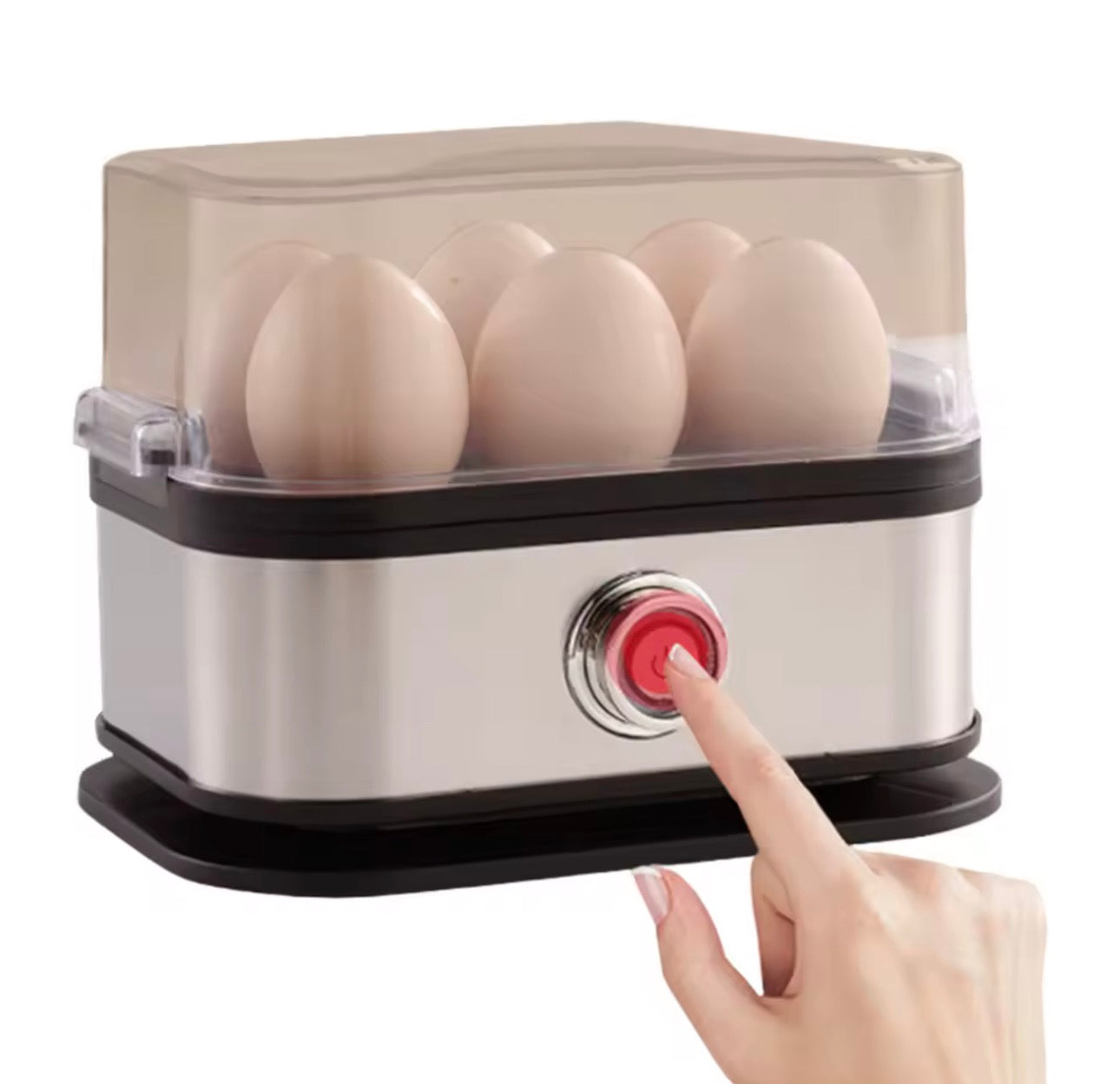 Moonval Electric Egg Cooker, 6-Egg Rapid Boiler with Auto Shut-Off & Measuring Cup