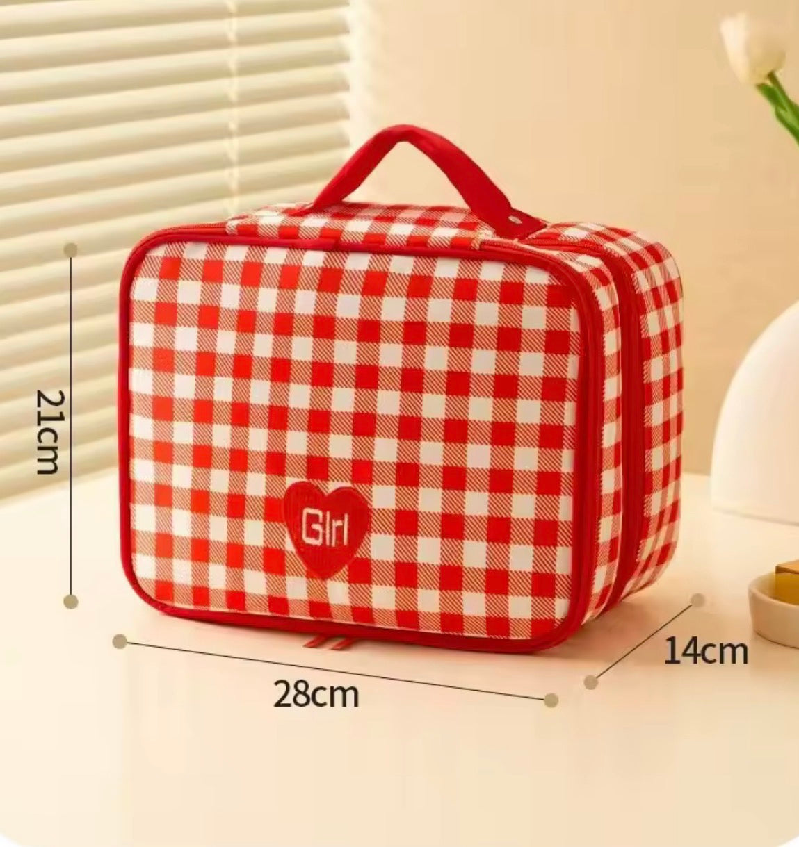 Moonval Double Layer Travel Toiletry Bag, Cosmetic Organizer with Carry Handle