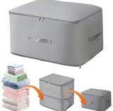 Moonval XL Bedding Storage Bag, Foldable Quilt & Blanket Organizer with Zipper & Handles