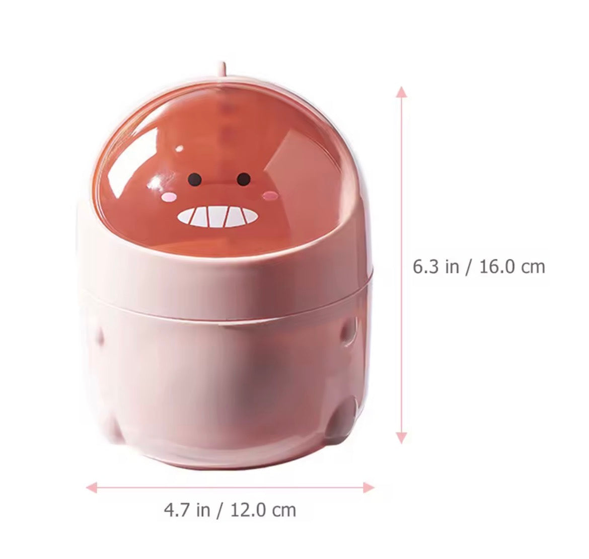 Moonval Mini Desktop Trash Bin, Cute Dinosaur Flip-Top Waste Basket for Office & Vanity