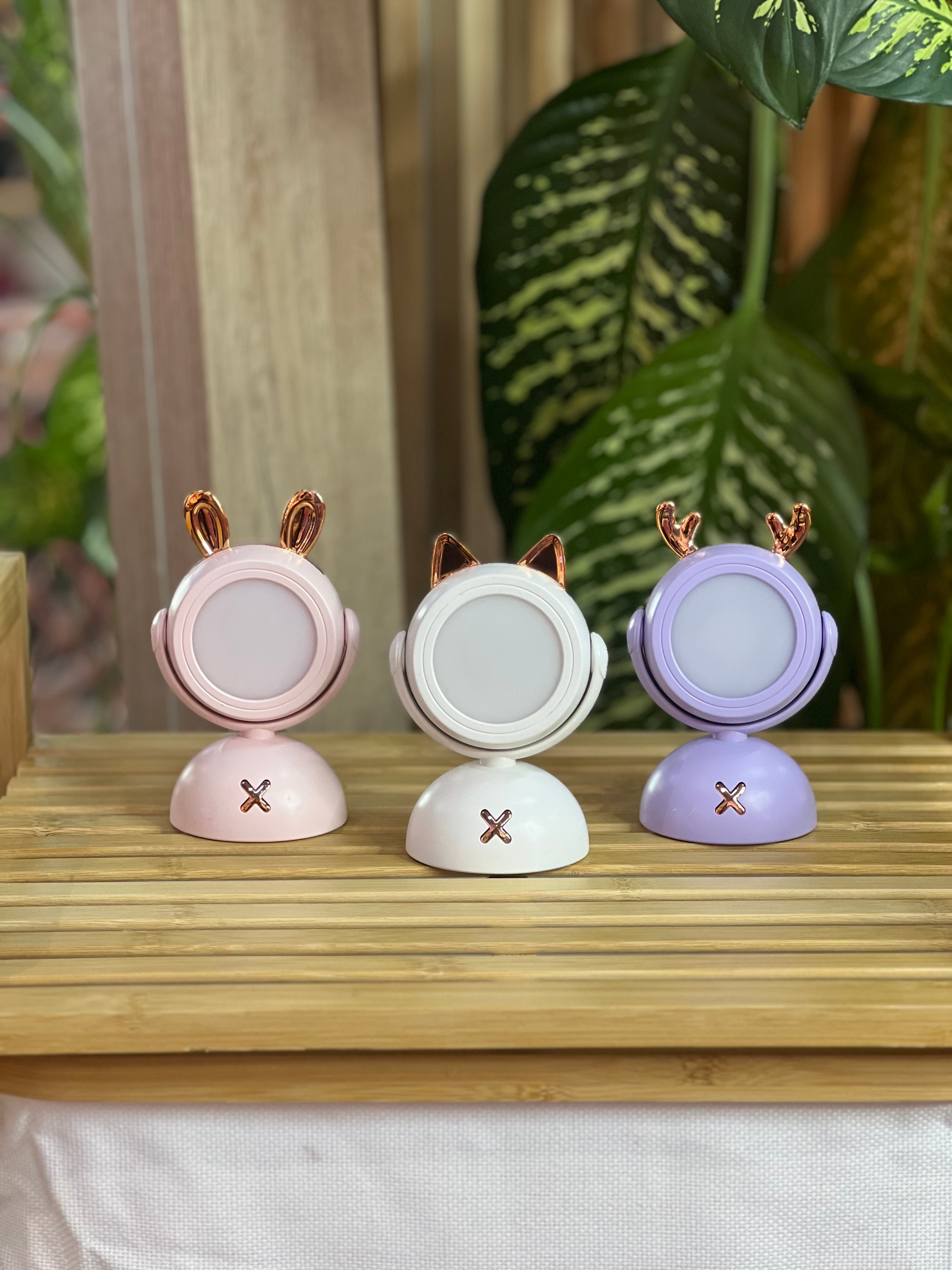 Moonval USB Rechargeable Mini Desk Lamp, Adjustable LED Night Light with Cute Animal Design