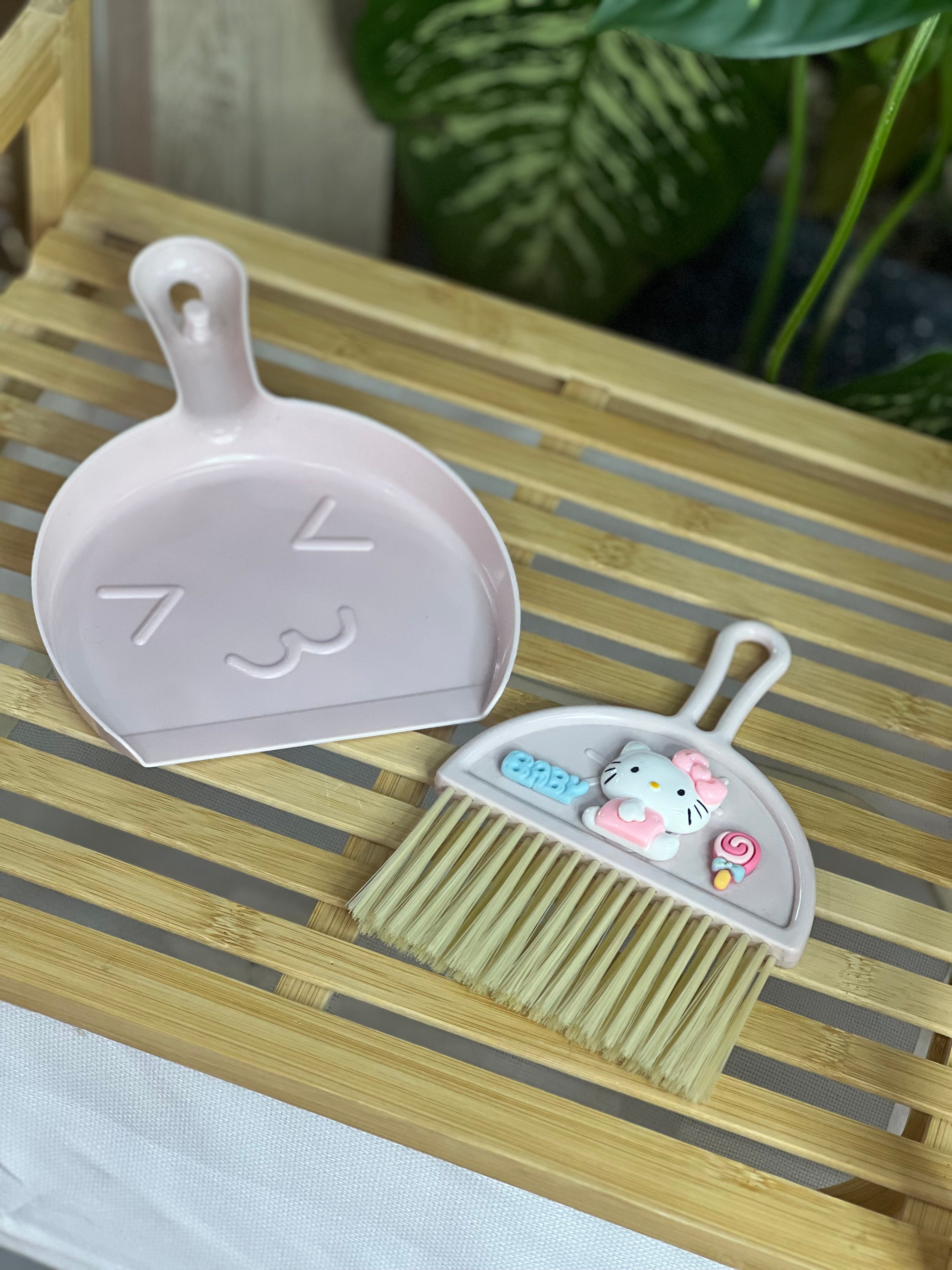 Moonval Mini Desktop Dustpan & Brush Set, Cute Sanrio-Inspired Desk Cleaning Brush