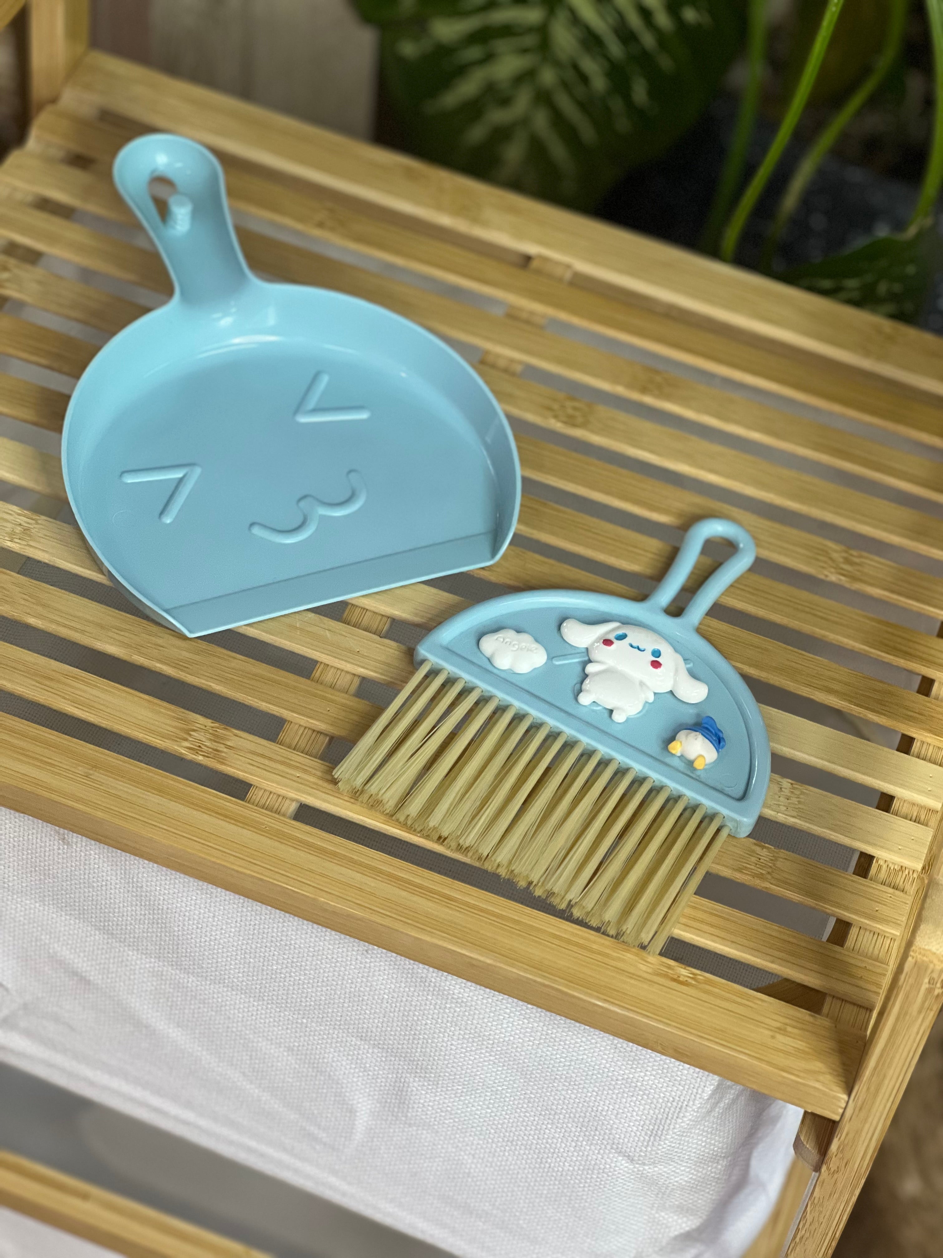 Moonval Mini Desktop Dustpan & Brush Set, Cute Sanrio-Inspired Desk Cleaning Brush