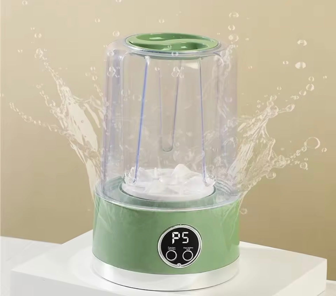 Moonval Portable Mini Washing Machine, USB Rechargeable Compact Washer with Digital Timer
