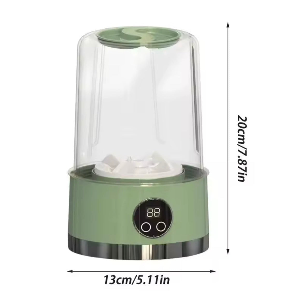 Moonval Portable Mini Washing Machine, USB Rechargeable Compact Washer with Digital Timer