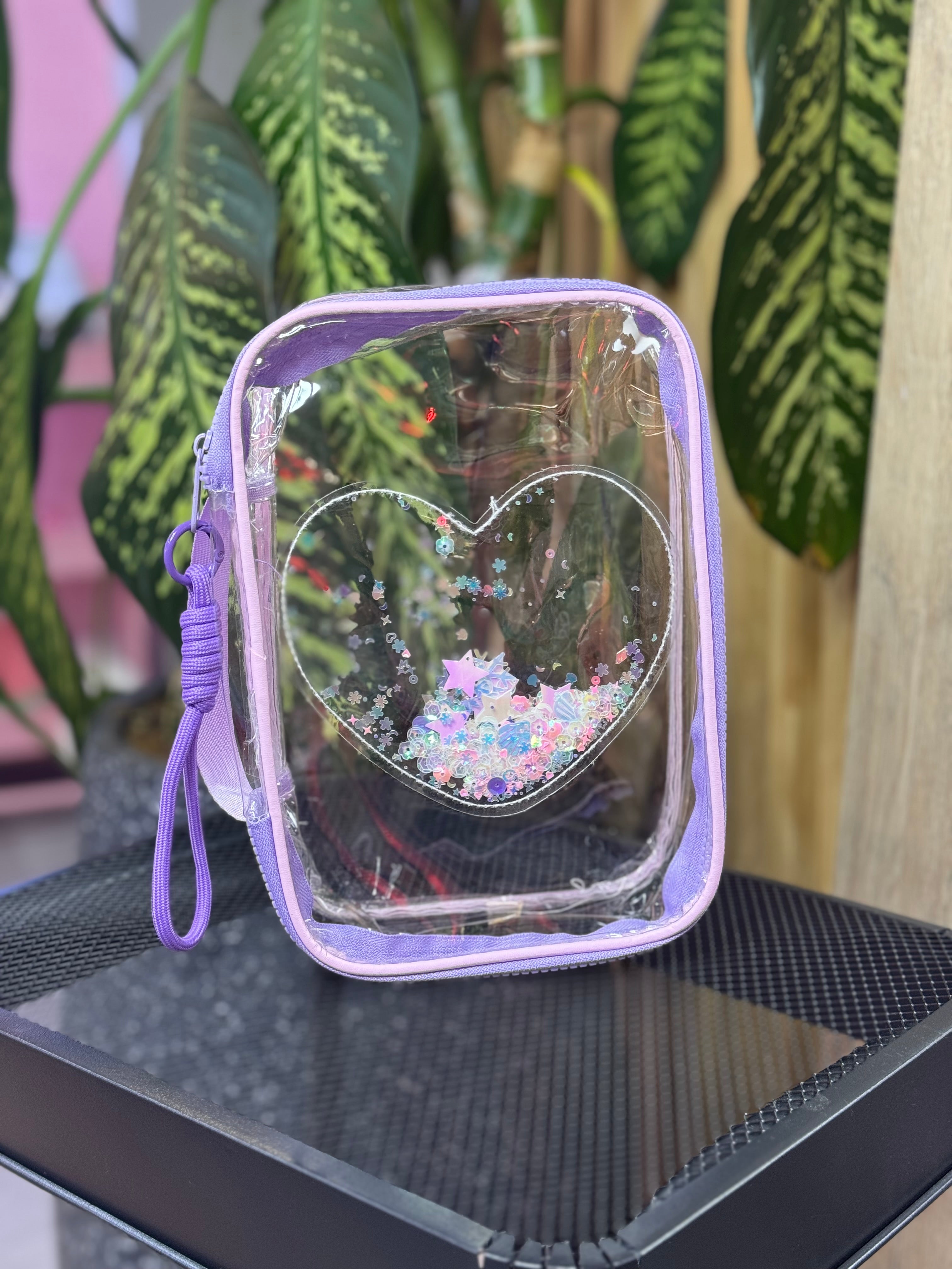 Moonval Clear Travel Toiletry Bag, Transparent Cosmetic Organizer with Wrist Strap