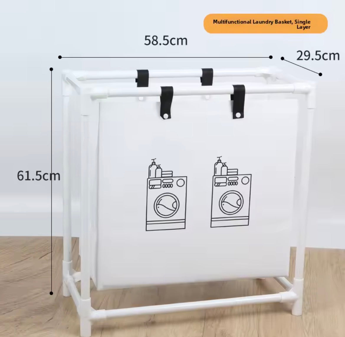 Moonval Rolling Laundry Hamper with Wheels, Removable Fabric Basket & Steel Frame