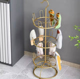 Moonval Rotating Shoe Drying Rack, 3-Tier Freestanding Shoe Organizer & Air Dry Stand