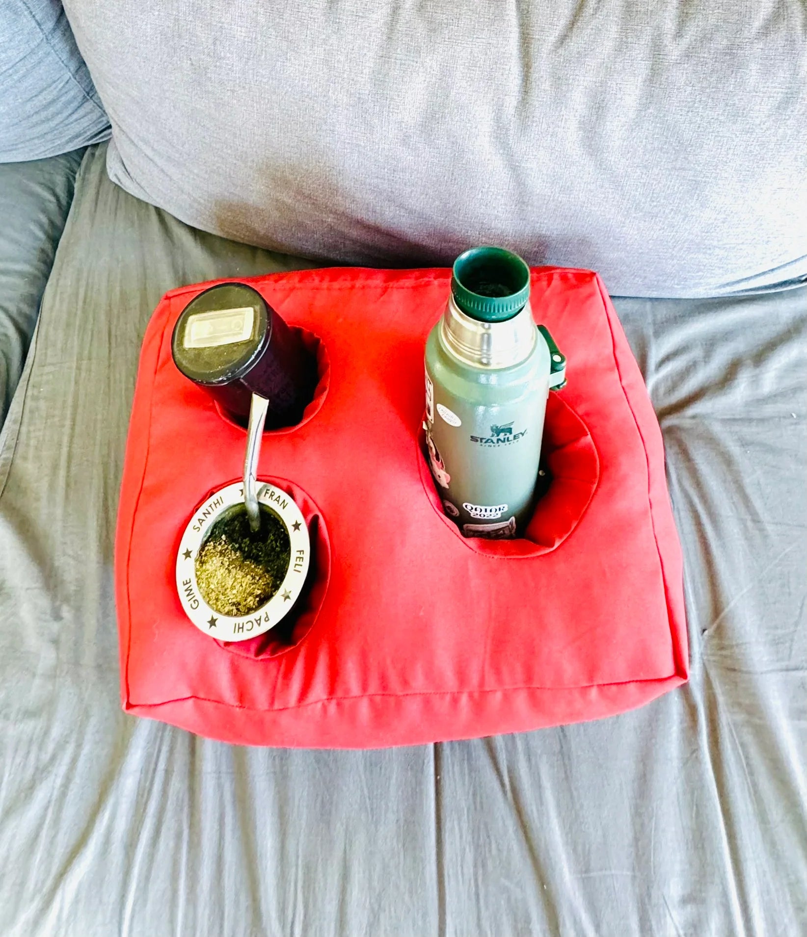 Moonval Mate Cushion Holder, Premium Portable Seat Cushion with Drink Holder for Mate & Outdoor Use