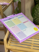 Moonval Double-Sided Dry Erase Weekly Planner Board with Marker, Reusable Desk Memo Board