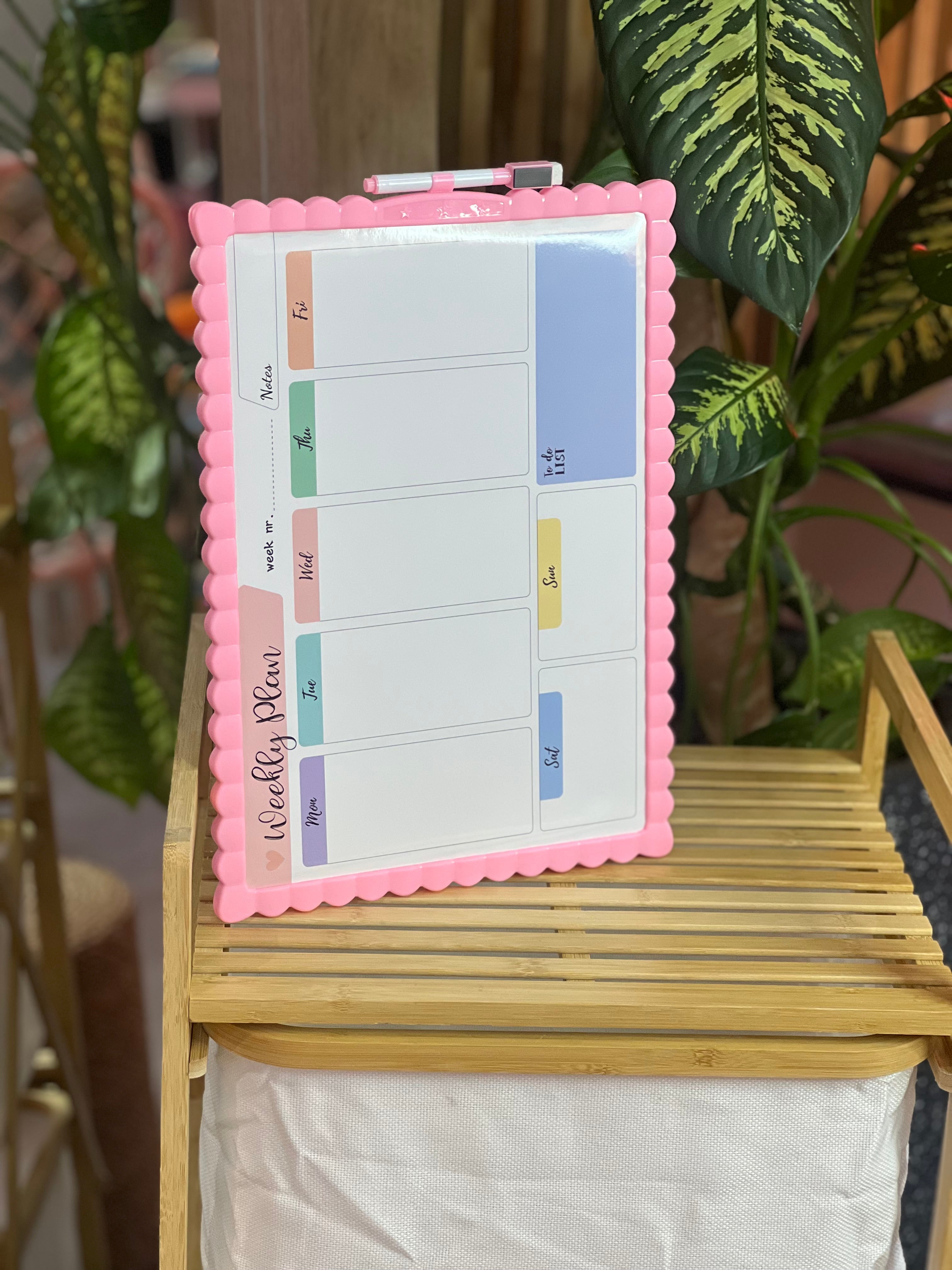 Moonval Double-Sided Dry Erase Planner Board with Weekly & Monthly Calendar, Reusable Memo Board