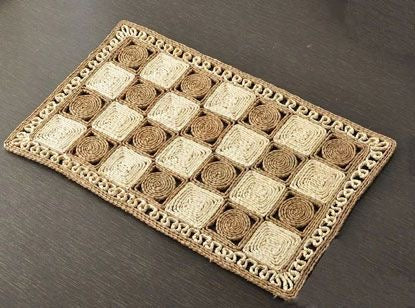 Moonval Natural Jute Entry Doormat, Handwoven Indoor Outdoor Welcome Rug 74 × 47 cm