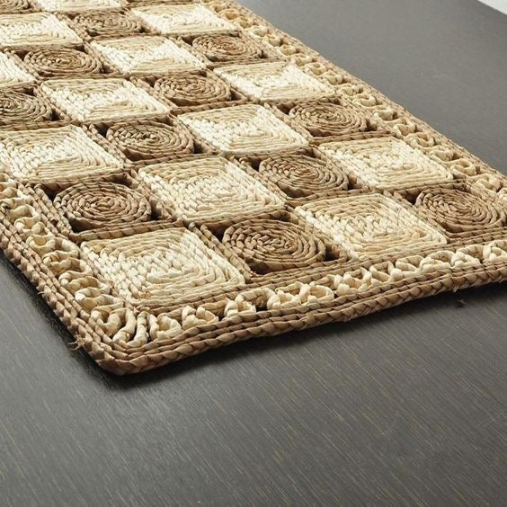 Moonval Natural Jute Entry Doormat, Handwoven Indoor Outdoor Welcome Rug 74 × 47 cm