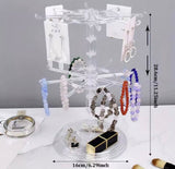 Moonval Rotating Jewelry Organizer Stand, 2-Tier Clear Necklace, Bracelet & Earring Holder