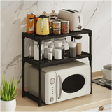 Moonval Microwave Storage Rack, 2-Tier Kitchen Counter Organizer for Microwave, Toaster & Appliances