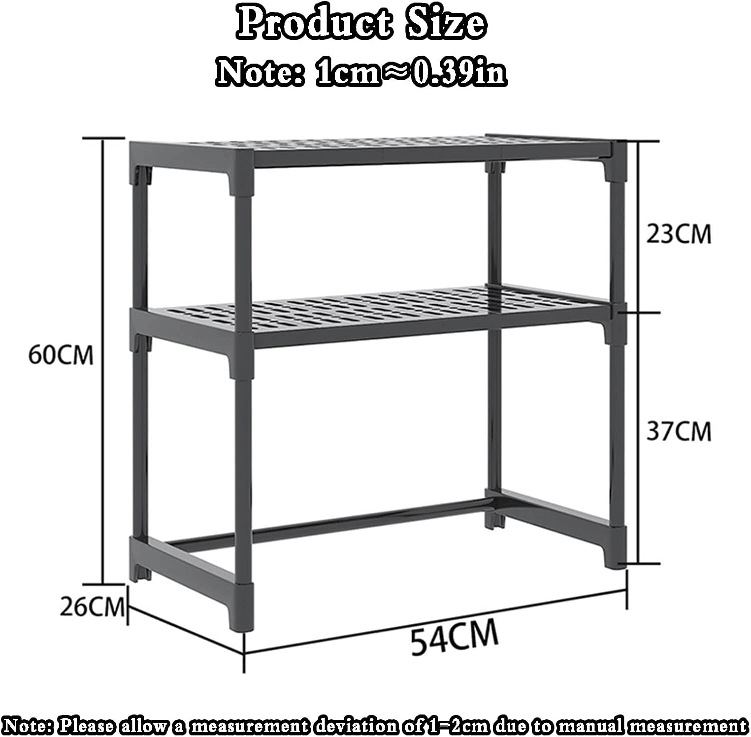 Moonval Microwave Storage Rack, 2-Tier Kitchen Counter Organizer for Microwave, Toaster & Appliances
