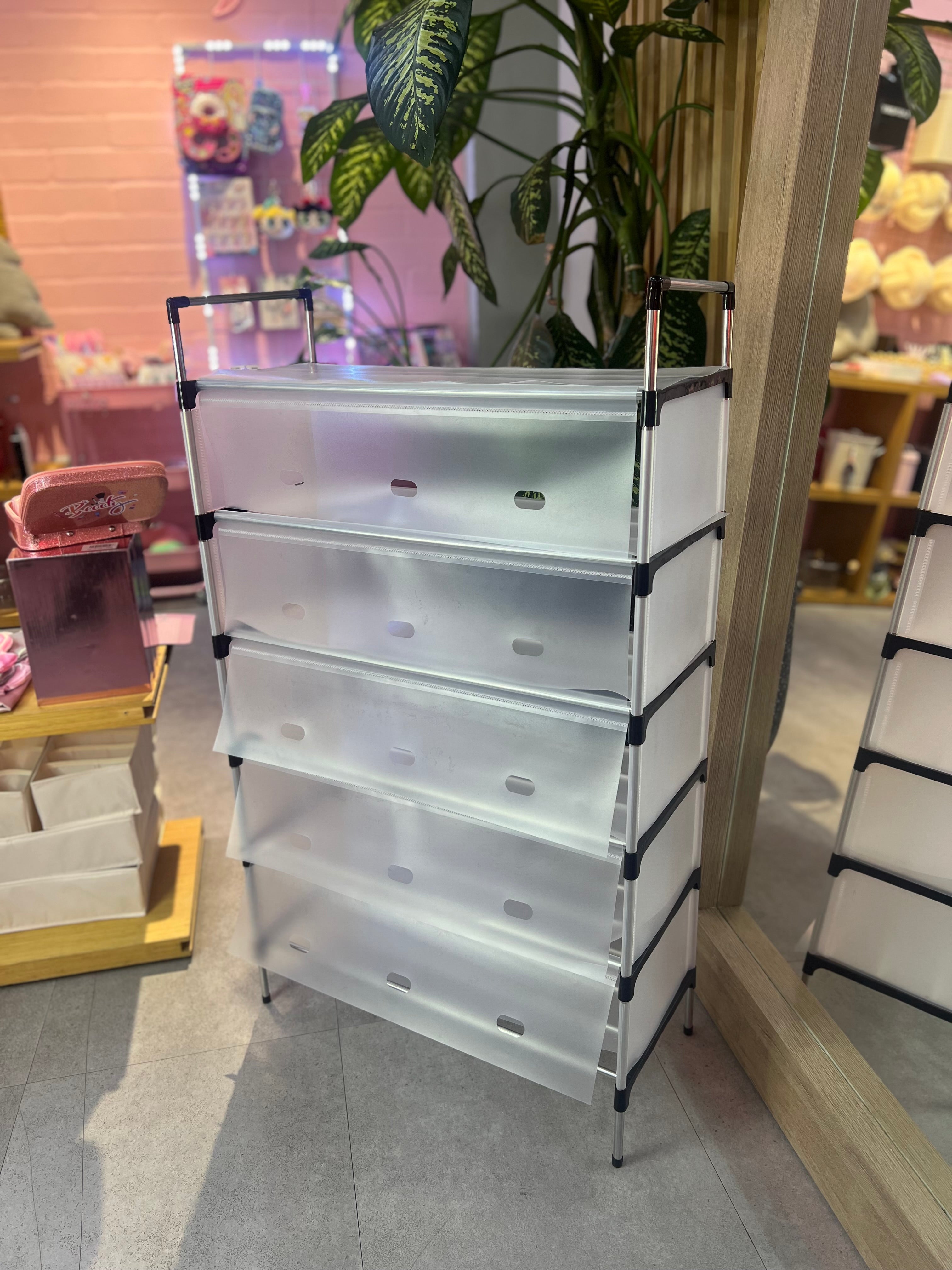 Moonval 6-Tier Shoe Rack Organizer with Dust Cover, Space-Saving Shoe Storage Cabinet