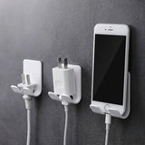 Moonval Wall-Mounted Phone Holder, Self-Adhesive Charger and Accessory Organizer