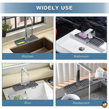 Moonval Sink Splash Guard Mat, Silicone Faucet Drip Catcher & Drying Pad for Kitchen & Bathroom