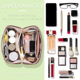 Moonval Makeup Travel Bag, Portable Cosmetic Organizer with Spacious Compartments & Carry Handle