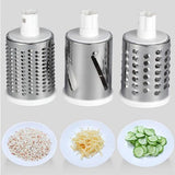 Moonval Rotary Vegetable Slicer, 3-in-1 Cheese Grater with Stainless Steel Drums