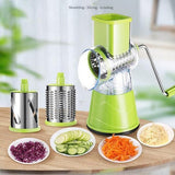Moonval Rotary Vegetable Slicer, 3-in-1 Cheese Grater with Stainless Steel Drums