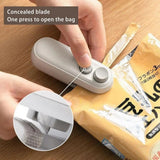 Moonval 2-in-1 Mini Bag Heat Sealer & Cutter, Rechargeable Food Storage Bag Sealing Tool