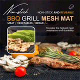 Moonval Non-Stick BBQ Grill Mesh Mat, Reusable Cut-to-Fit Grilling & Baking Liner