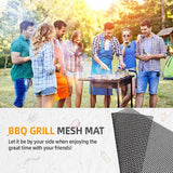 Moonval Non-Stick BBQ Grill Mesh Mat, Reusable Cut-to-Fit Grilling & Baking Liner