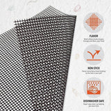 Moonval Non-Stick BBQ Grill Mesh Mat, Reusable Cut-to-Fit Grilling & Baking Liner
