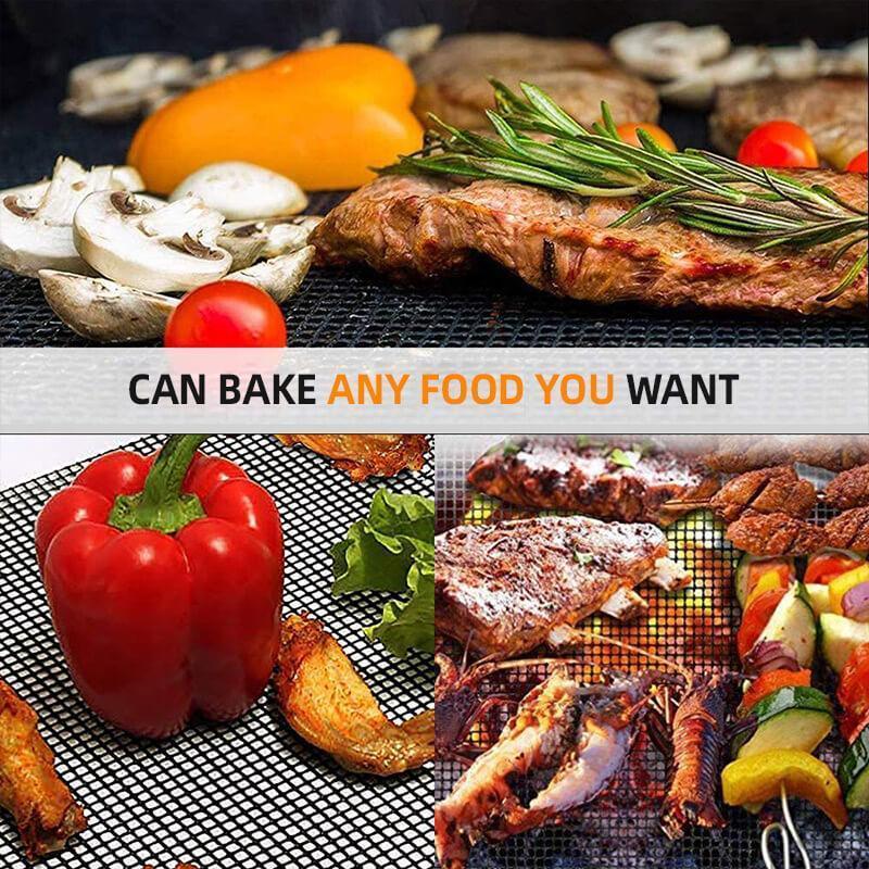 Moonval Non-Stick BBQ Grill Mesh Mat, Reusable Cut-to-Fit Grilling & Baking Liner