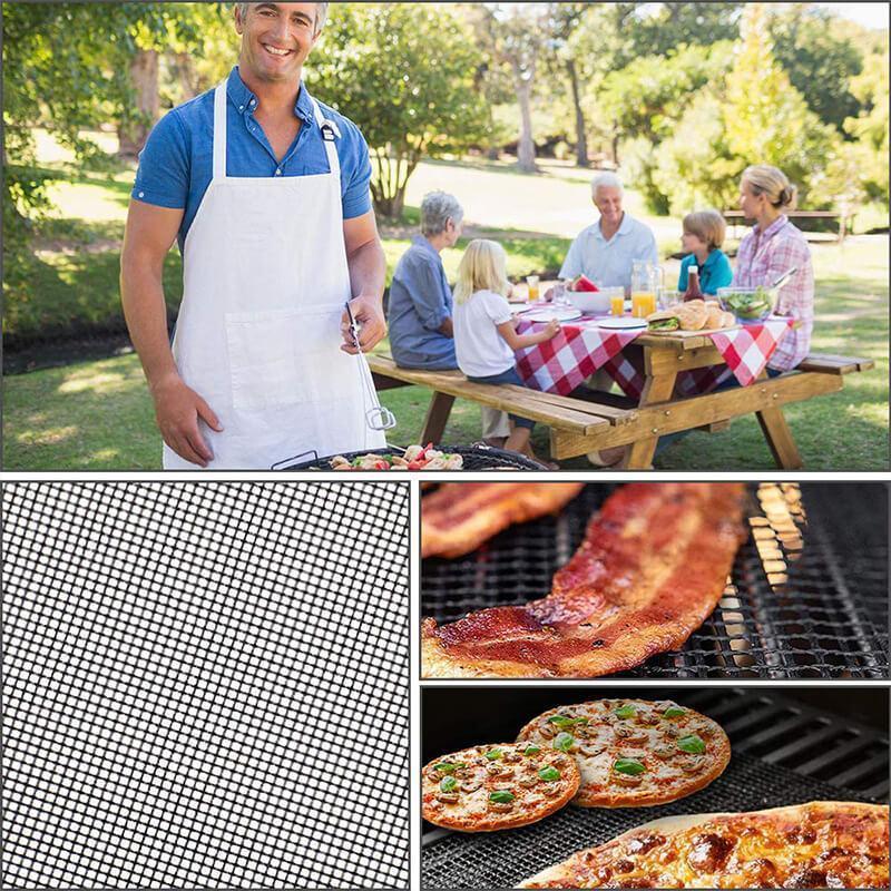 Moonval Non-Stick BBQ Grill Mesh Mat, Reusable Cut-to-Fit Grilling & Baking Liner