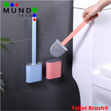 Moonval Silicone Toilet Brush, Wall-Mounted Minimalist Bathroom Cleaning Brush with Quick-Dry Holder