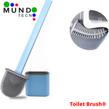 Moonval Silicone Toilet Brush, Wall-Mounted Minimalist Bathroom Cleaning Brush with Quick-Dry Holder