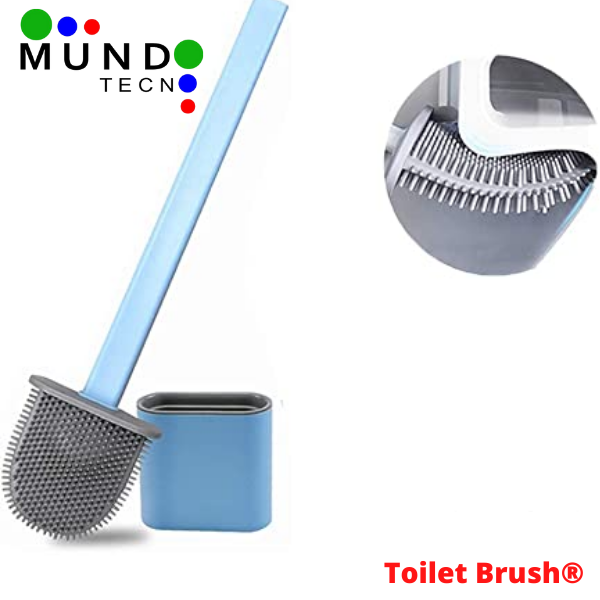 Moonval Silicone Toilet Brush, Wall-Mounted Minimalist Bathroom Cleaning Brush with Quick-Dry Holder