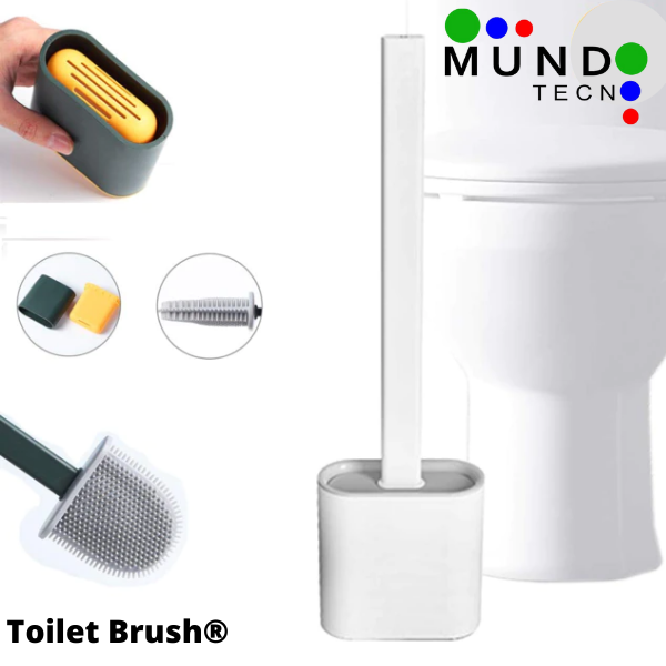 Moonval Silicone Toilet Brush, Wall-Mounted Minimalist Bathroom Cleaning Brush with Quick-Dry Holder