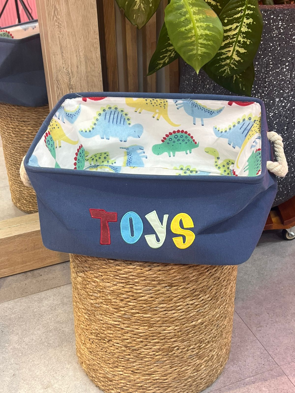 Moonval Foldable Toy Storage Basket, Fabric Organizer Bin with Rope Handles for Kids' Room