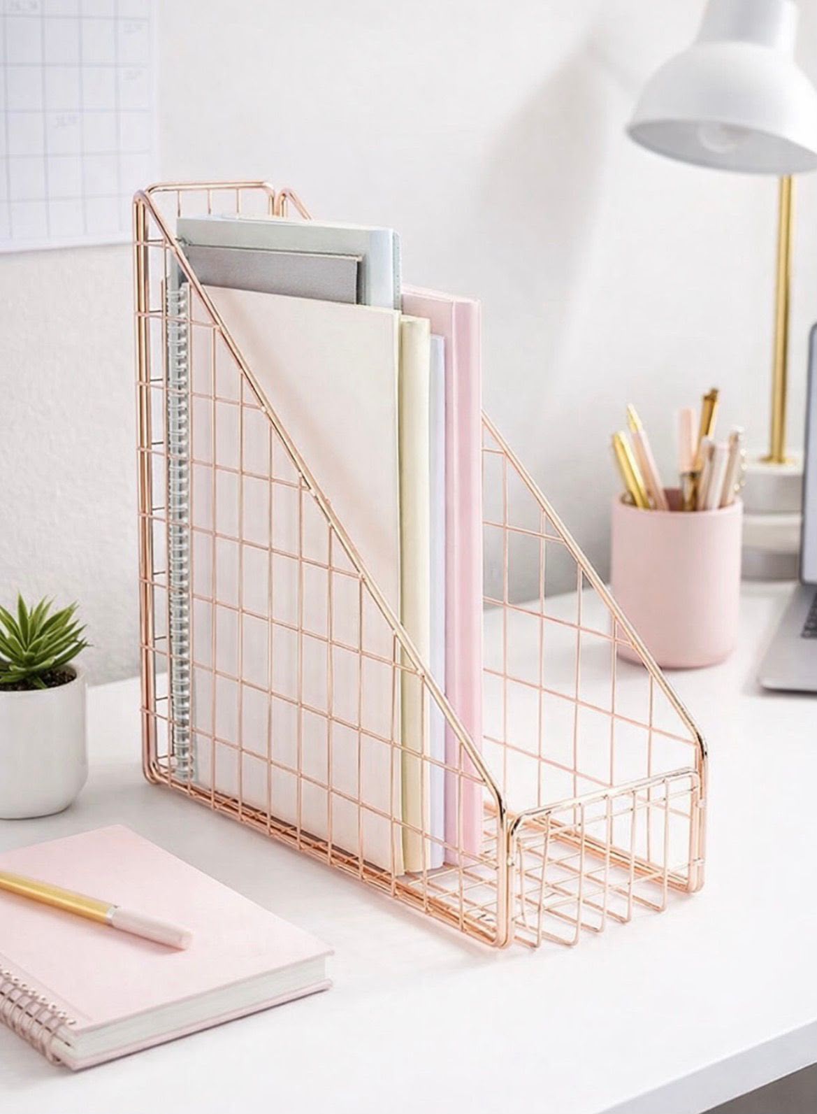Moonval Metal Magazine Holder, Desktop File Organizer for Books, Folders & Documents
