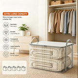 Moonval Heavy-Duty Storage Bag, Large Clear Plastic Moving & Clothes Storage Bag with Handles
