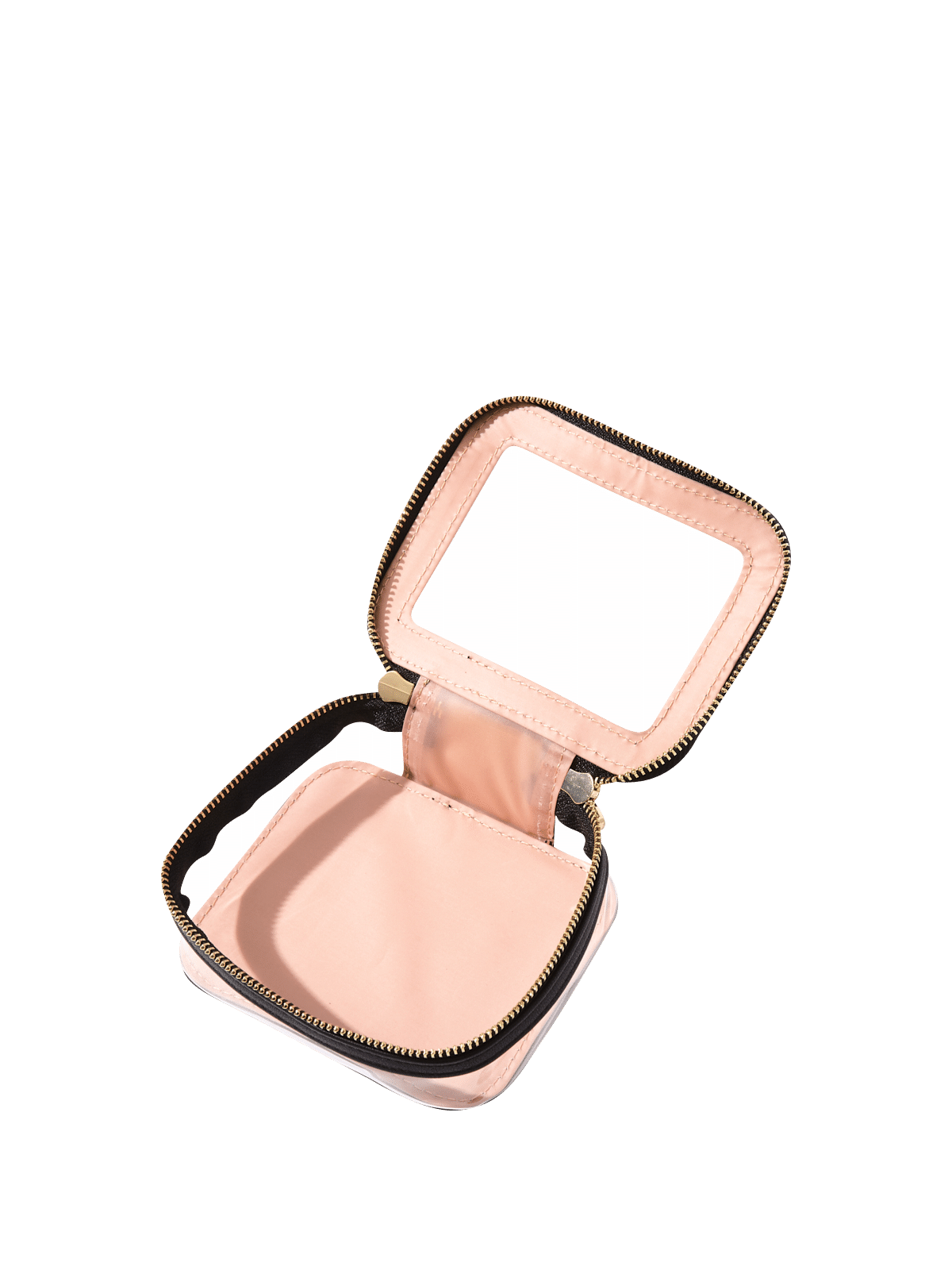 Moonval Mini Cosmetic Case, Compact Travel Makeup Organizer with Zipper for Beauty Essentials