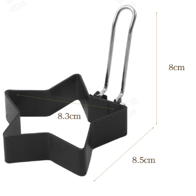 Moonval Egg Frying Ring, Nonstick Round Egg Mold with Folding Handle