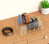 Moonval Premium Acrylic Belt Organizer, Clear Closet Storage Rack for Belts, Ties & Accessories