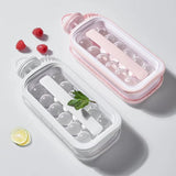 Moonval Ice Cube Bottle with 17 Ice Molds, Reusable Water Bottle & Ice Tray