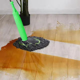 Moonval Self-Squeezing Spin Mop with Microfiber Head, Hands-Free Floor Cleaning System