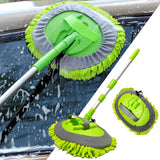 Moonval 2-in-1 Car Wash Brush Mop Kit, Extendable Microfiber Cleaning Mop for Cars & Home