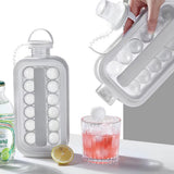 Moonval Ice Cube Bottle with 17 Ice Molds, Reusable Water Bottle & Ice Tray