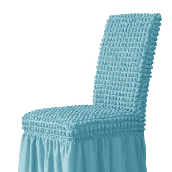 Moonval 6-Pack Stretch Dining Chair Covers, Waterproof Ruffled Slipcovers, Universal Fit