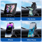 Moonval Expandable Rotating Car Phone Holder, 360° Dashboard Mount for Phones & Foldables