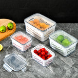 Moonval Refrigerator Storage Container, Airtight Produce Keeper for Fruits & Vegetables