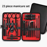 Moonval 23-Piece Manicure Set, Stainless Steel Nail Clippers & Grooming Kit with Travel Case